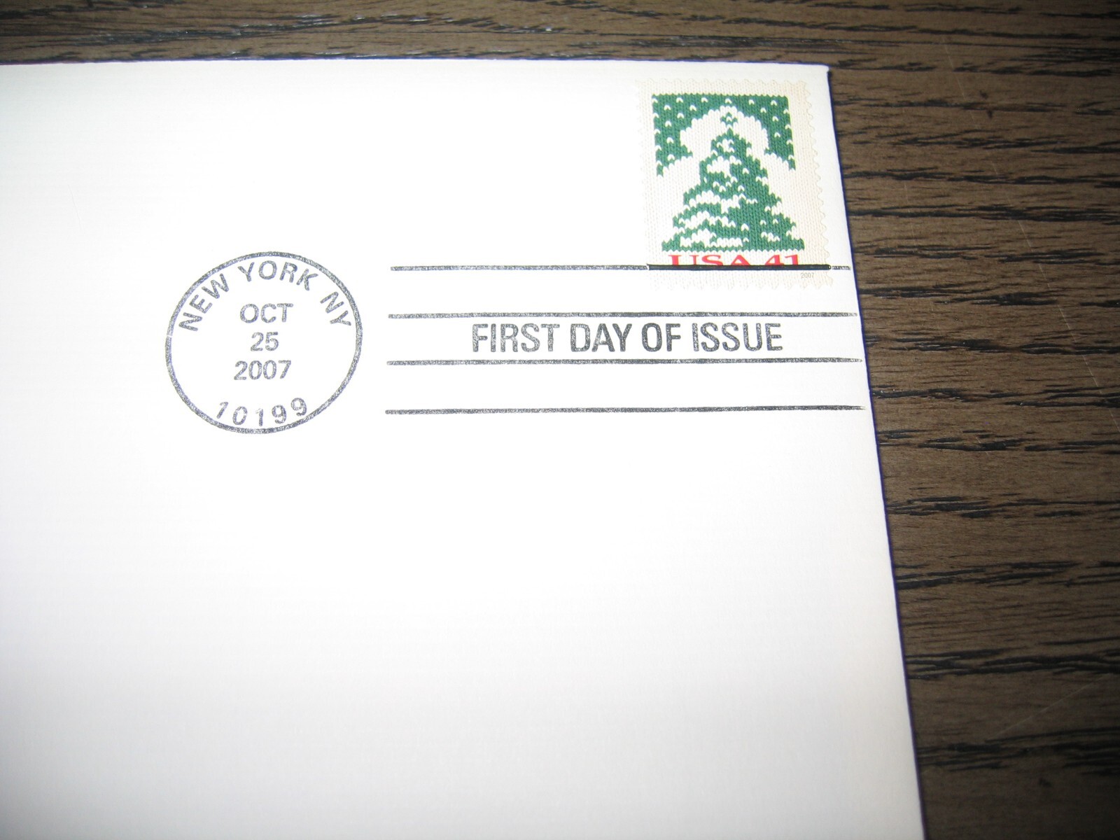 2007 Holiday Christmas Tree Knit Replica Gold Golden Cover Stamp