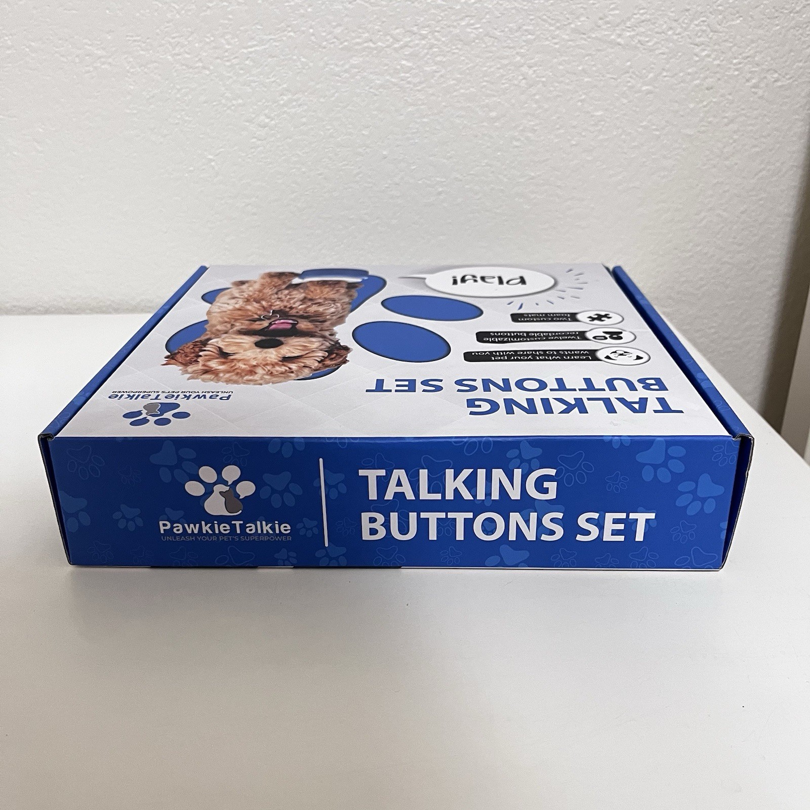 Pawkie Talkie Dog Talking Buttons Echo System Set 12 Buttons + 2 Mats