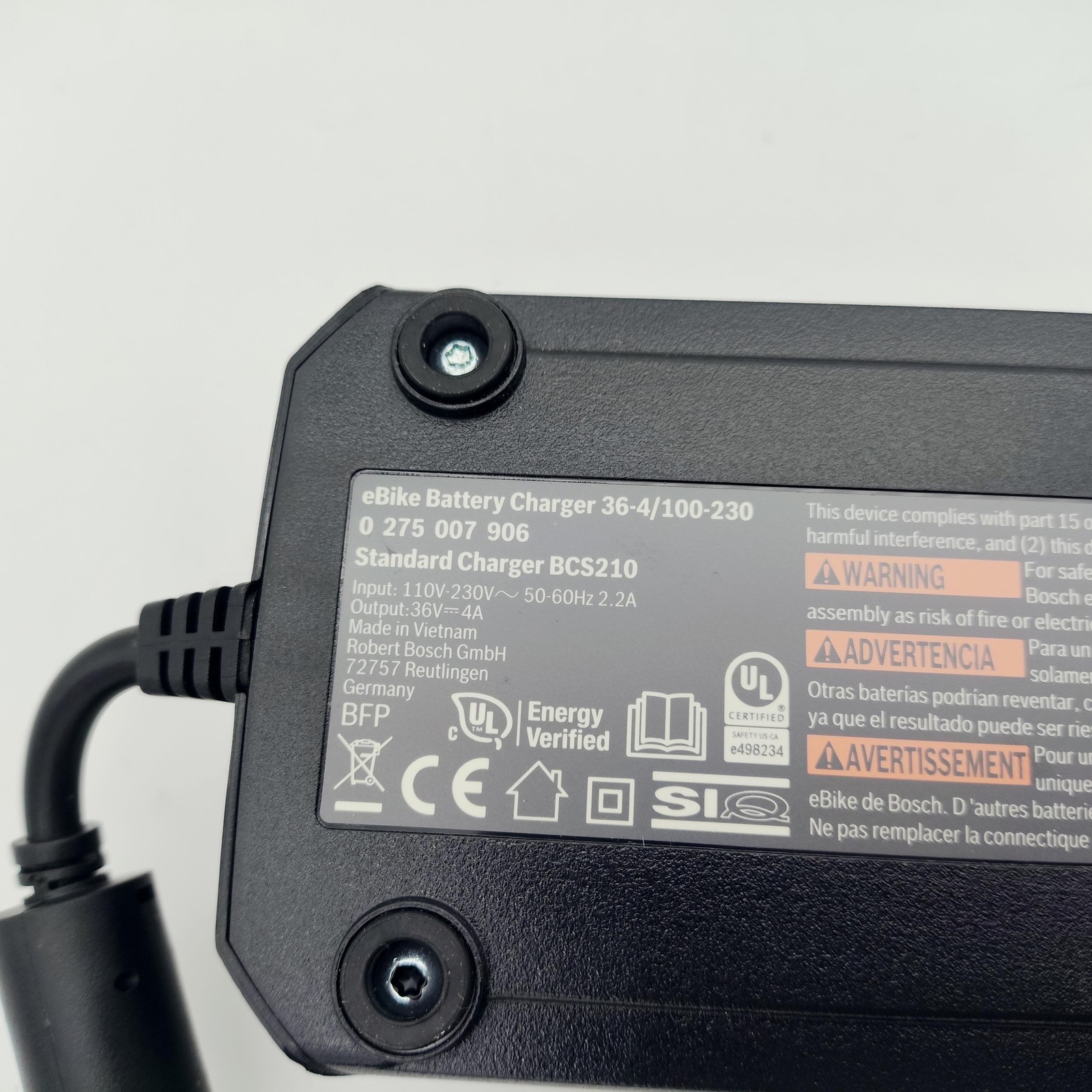 Bosch 4A 36V Standard Charger 100-230V, ((BCS210) system) for Bosch