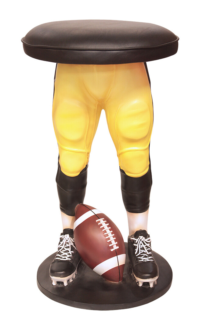 Football Stool - Sports Bar Stool Football Player in Yellow and Black Uniform