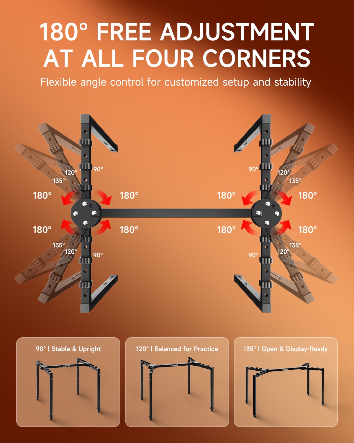 Donner DKS-200 Collapsible Metal Piano Keyboard Stand for 54–88 Key Piano Sturdy