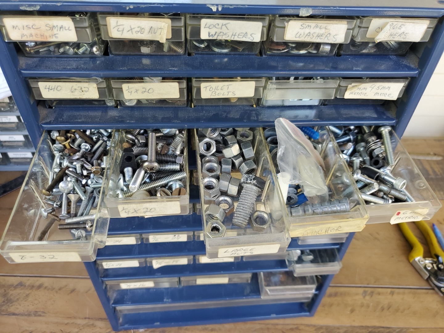 Vintage Blue RAACO 39-Drawer Metal Storage Organizer Cabinet