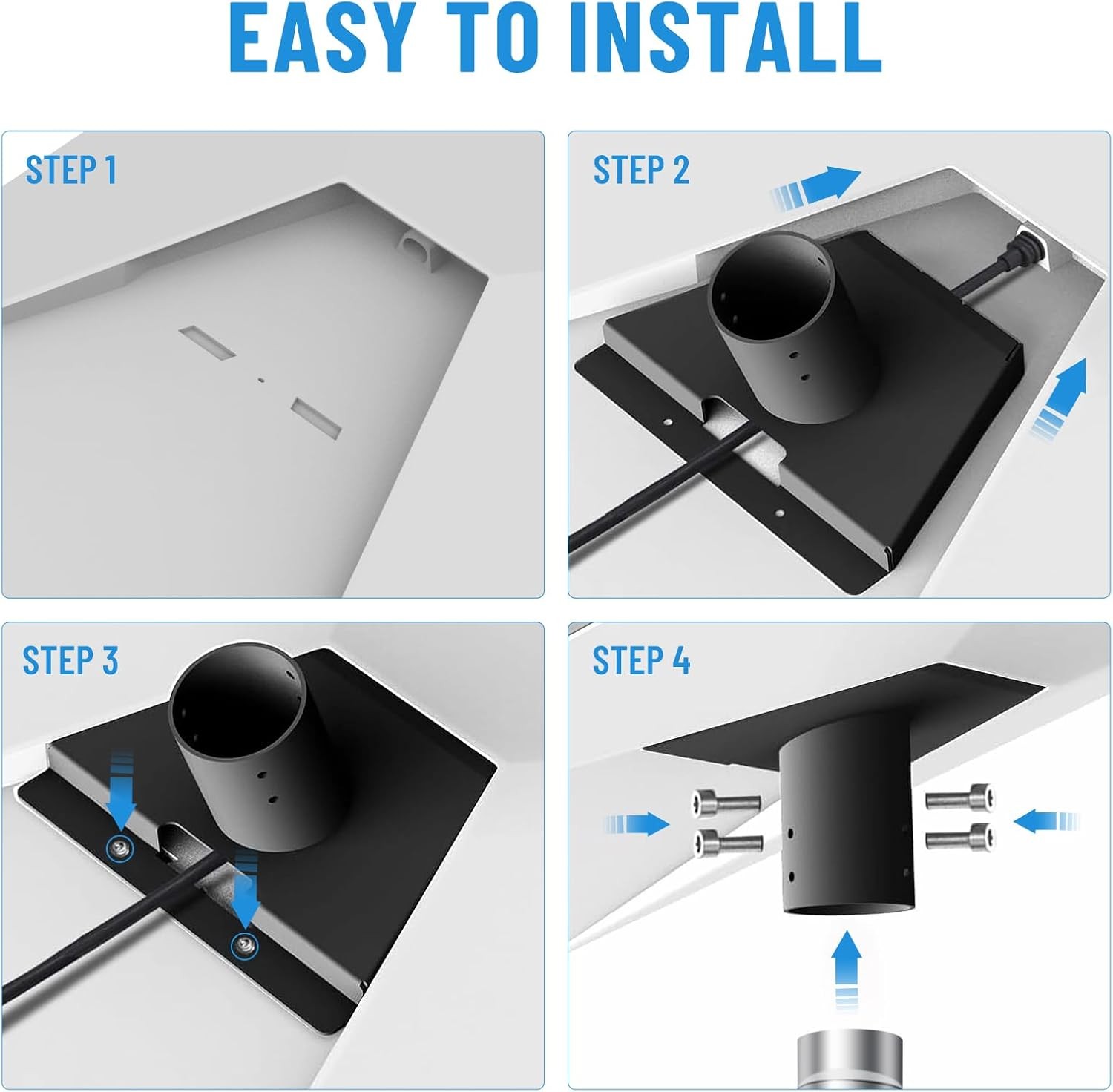 10ft Adjustable Stainless Steels RV Ladder Pole Mount Kit For Starlink Gen 3