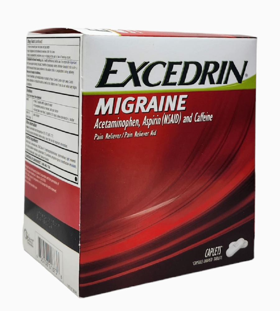 Excedrin Migraine Caplets 25 Packets of 2 (25/2s) Display Box Exp. Date 05/2025