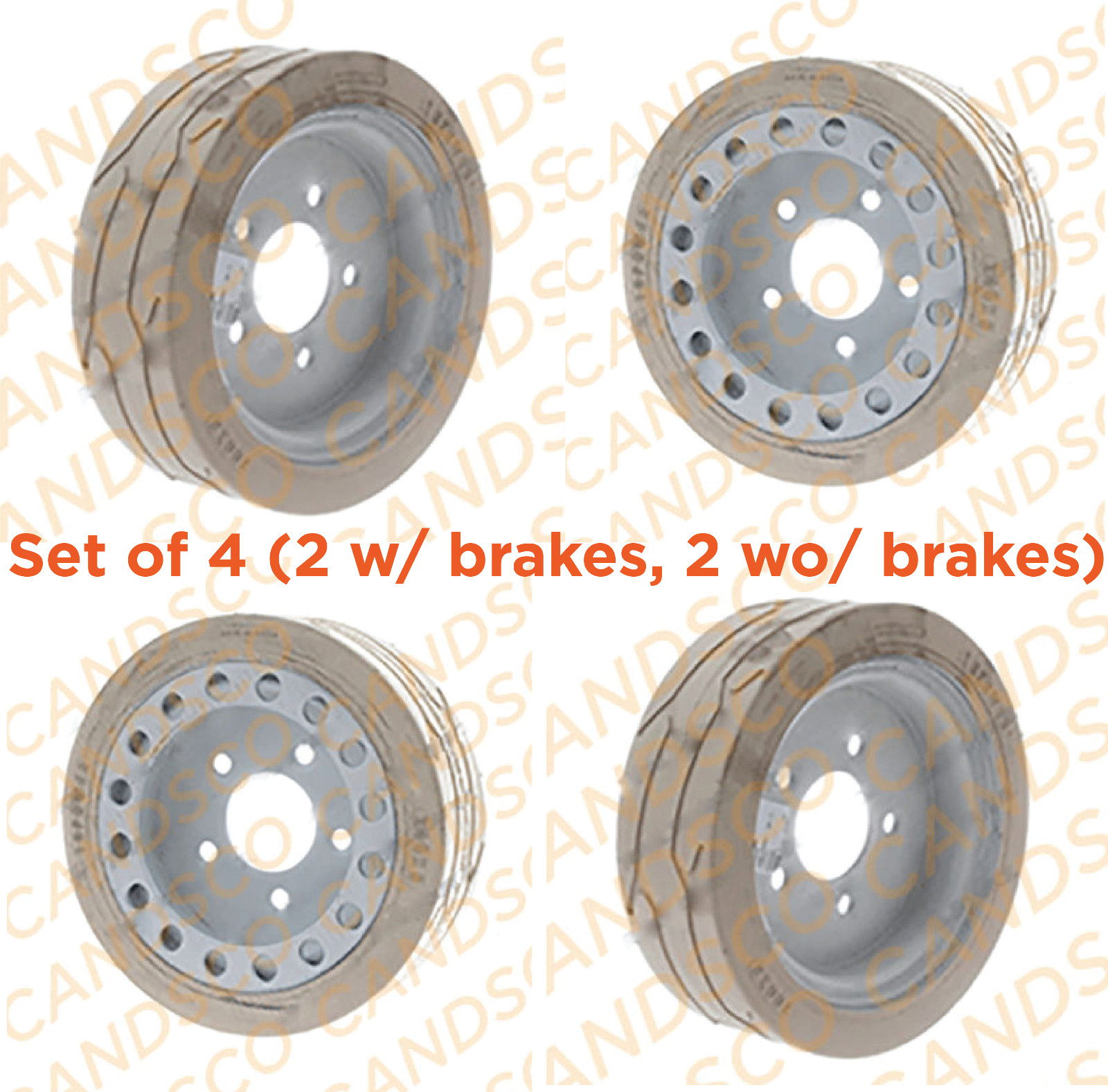 (QTY 4)Skyjack 158438/158439 NM TREADED,MOULD ON WHEEL(200 x 8)(White) SJIII3219