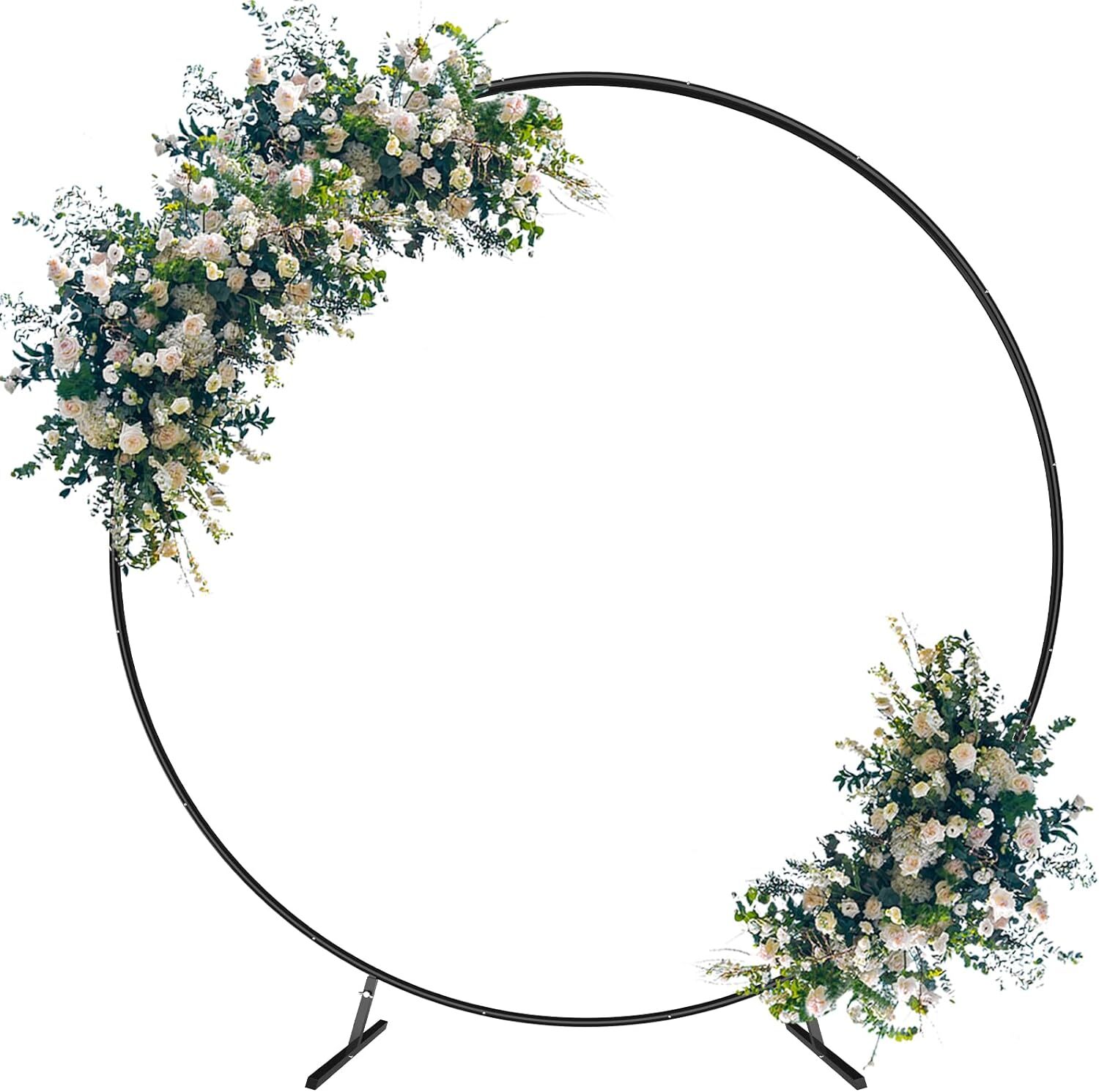 6.6ft Round Backdrop Stand Wedding Metal Circle Balloon Arch Stand Decor Black
