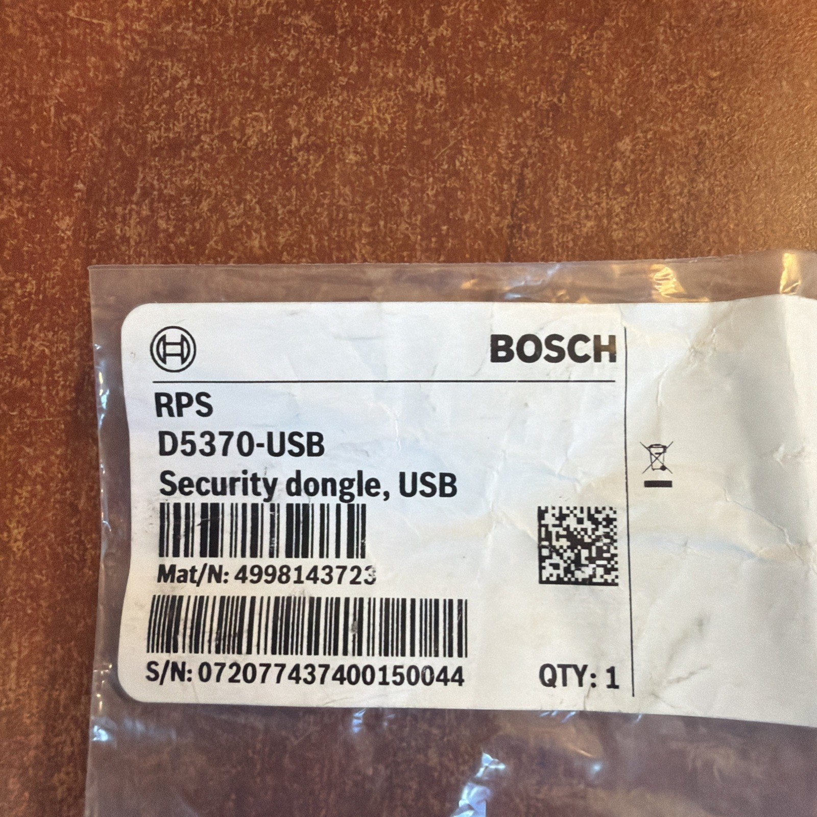 BOSCH D5370-USB / D5370USB RPS Security Dongle FREE SHIPPING