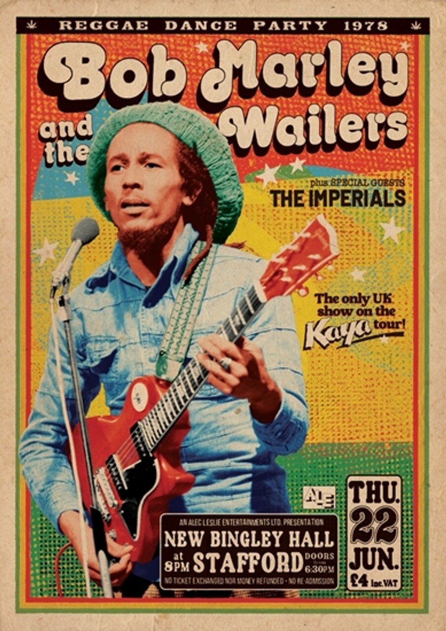 Bob Marley & The Wailers  13" X 19" Reproduction Concert Poster archival quality