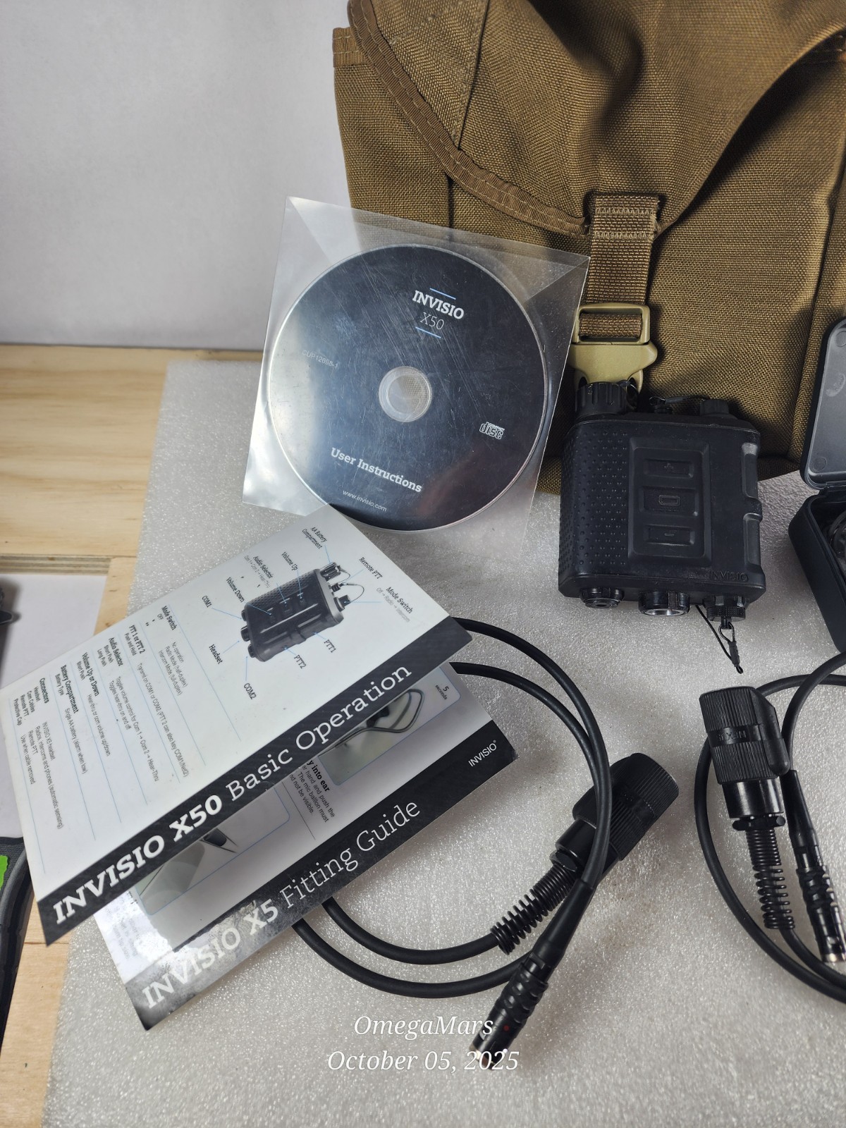 Invisio X50 TEA Dual Comm Digital Bone Conduction In-Ear Headset PTT Kit