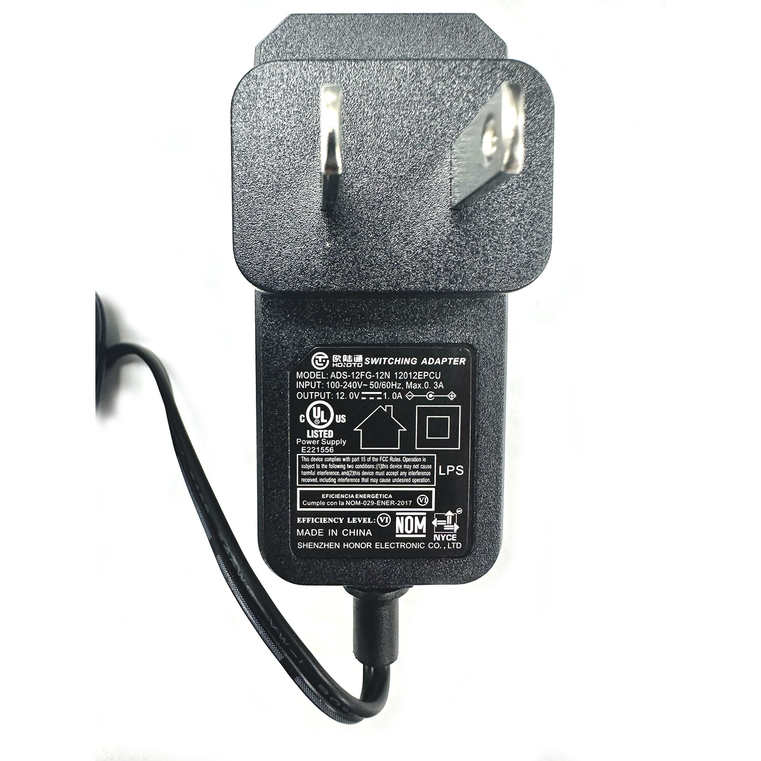 UL Listed 12V DC 1Amp 1A 1 Amp Power Supply Switch Adapter Transformer Charger