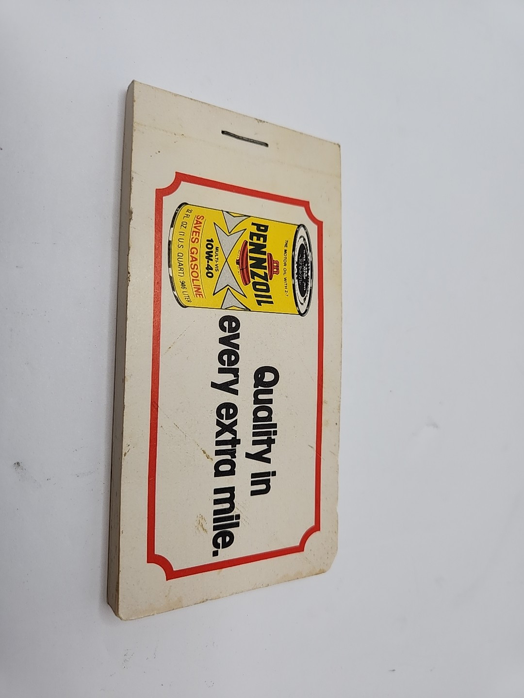 Vintage PENNZOIL Note Pad "Quality in every extra mile." | Unused