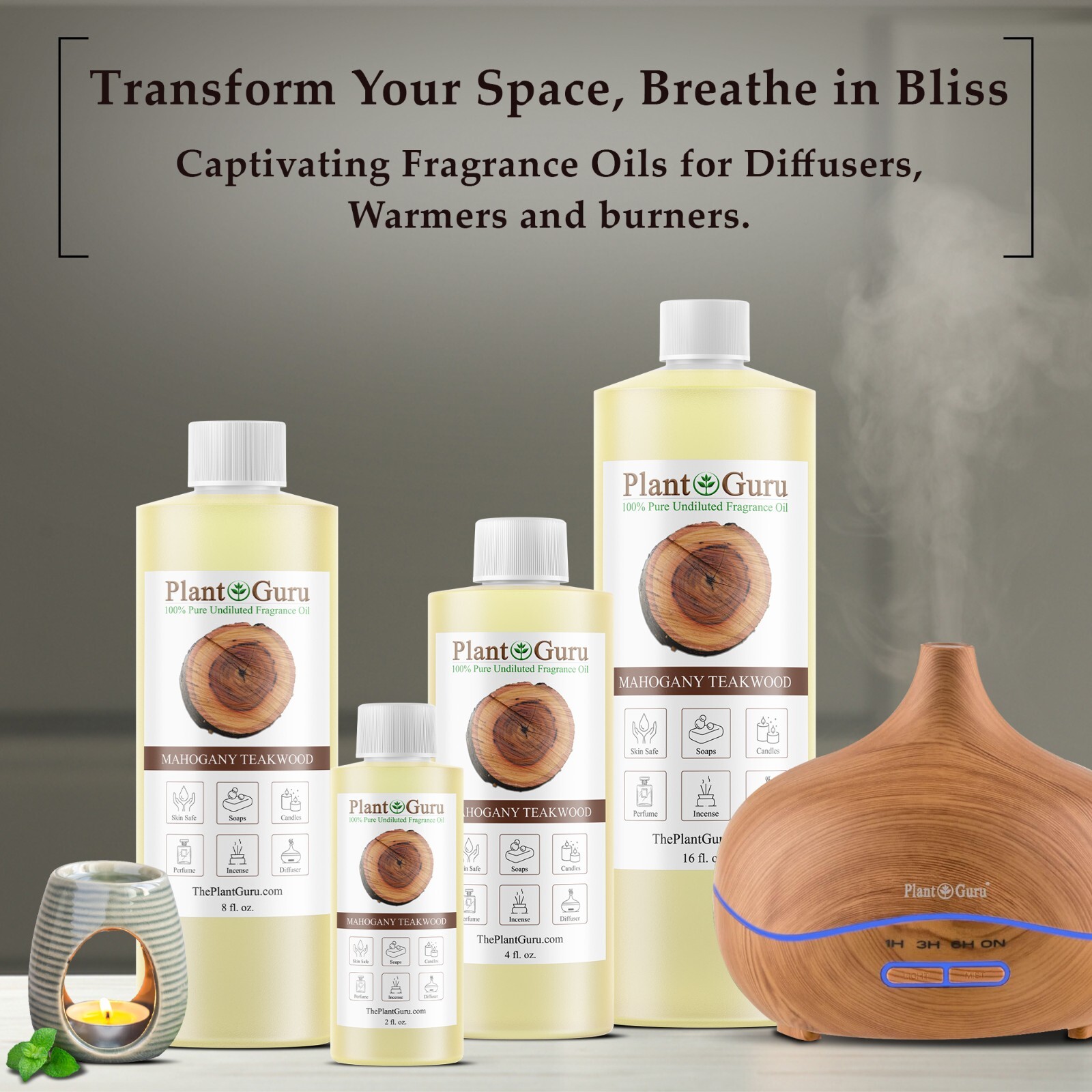 Mahogany Teakwood Fragrance Oil For Candle, Soap Making, Diffuser and Burners