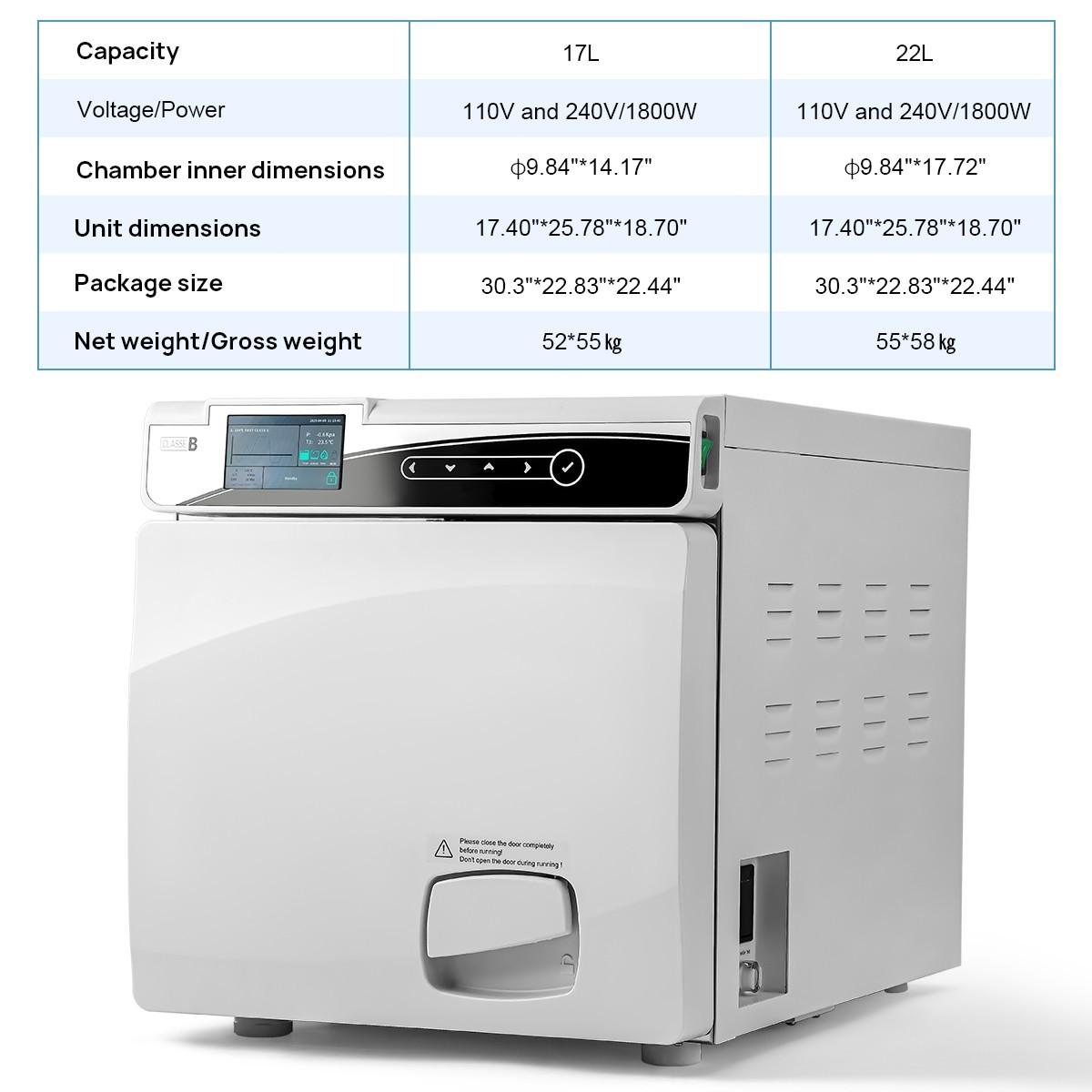 17L Class B Dental Autoclave Sterilization Steam Sterilizer +Printer/handpiece