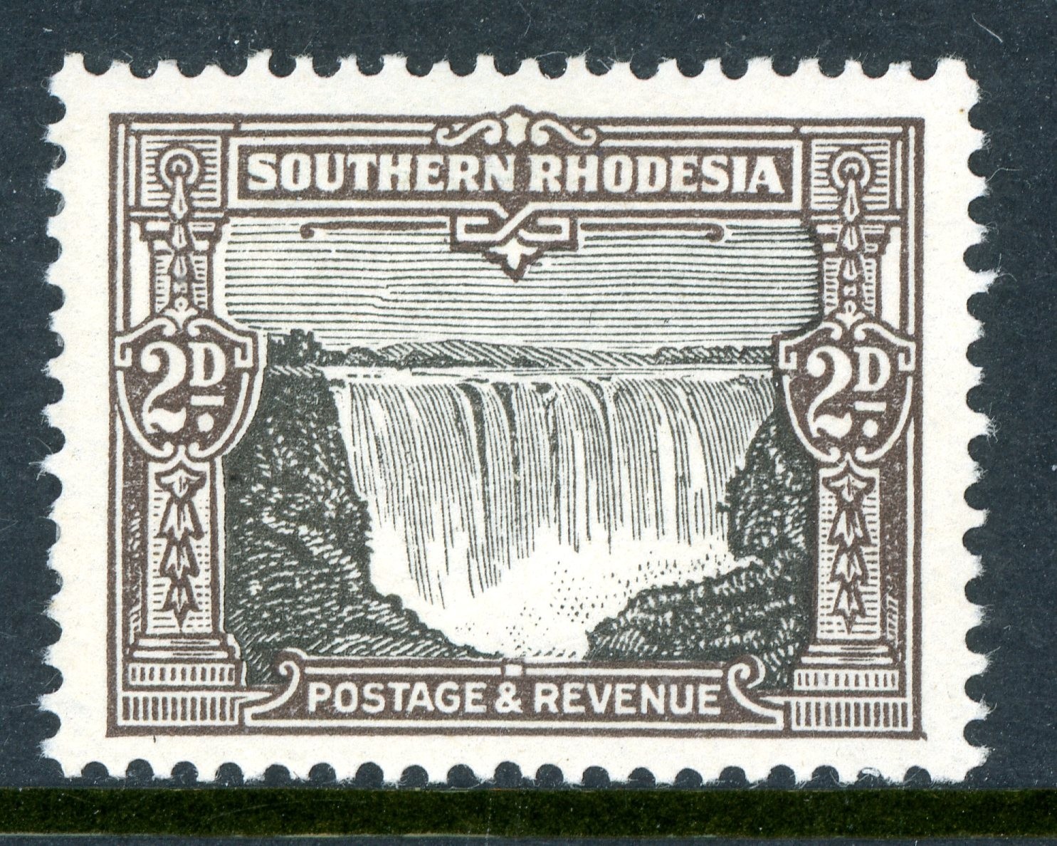 Rhodesia 1931 British KGV 2p Black & Sepia SG #17 Mint S843