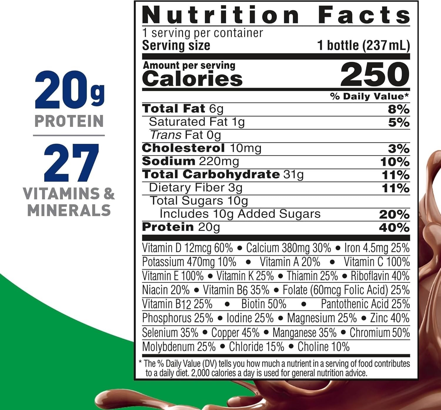 BOOST High Protein Nutritional Drink, Rich Chocolate, 8 fl oz Bottle, 24 Pack