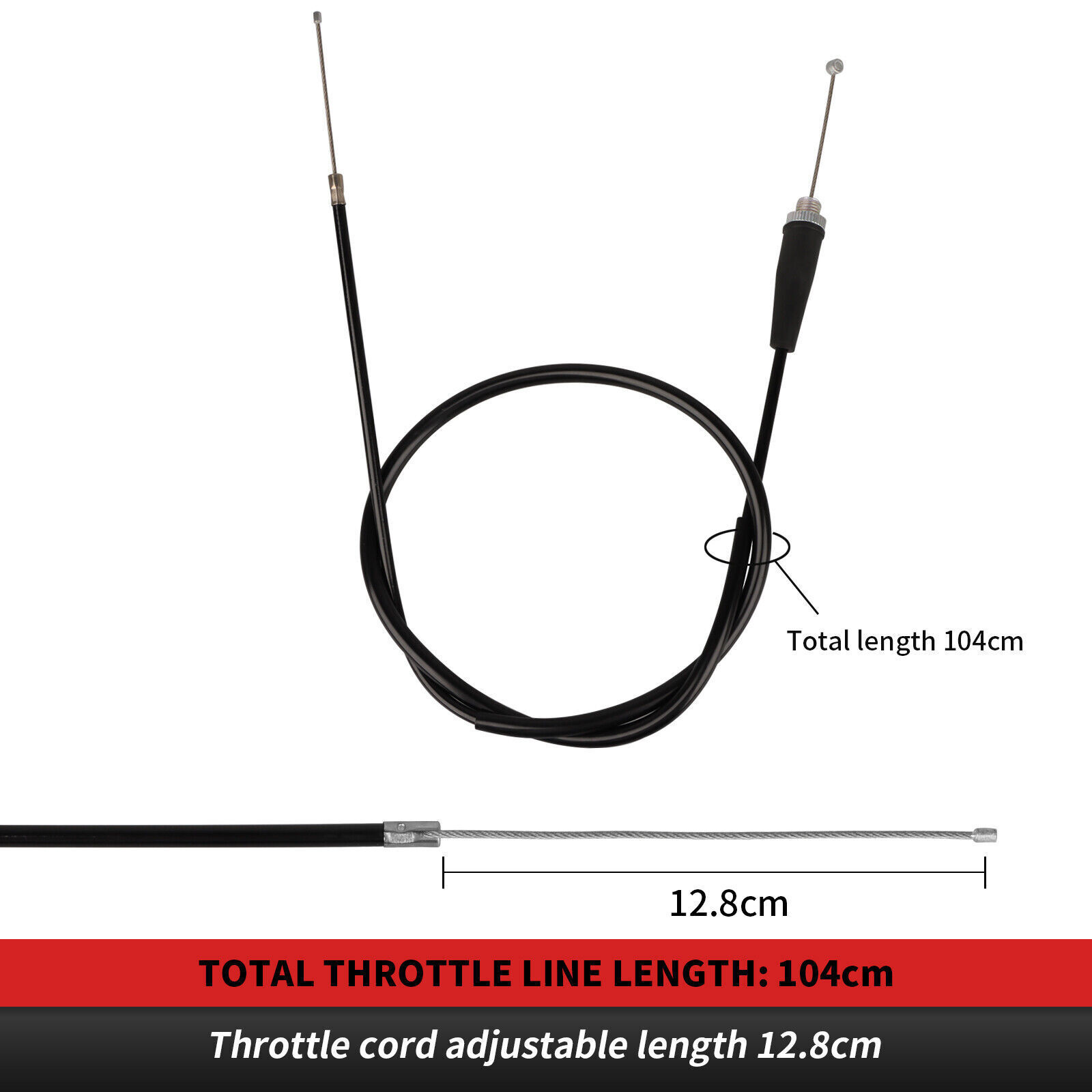 NIBBI Throttle Cable 43" Twist Grip 7/8" Clamp 50cc - 250cc Dirt Pit Bike ATV