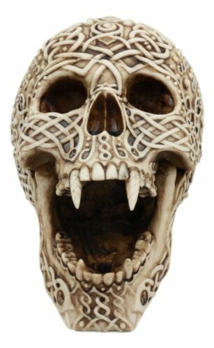 Ebros Celtic Knotwork Bloodlust Vampire Skull Ashtray Statue 7.5"L