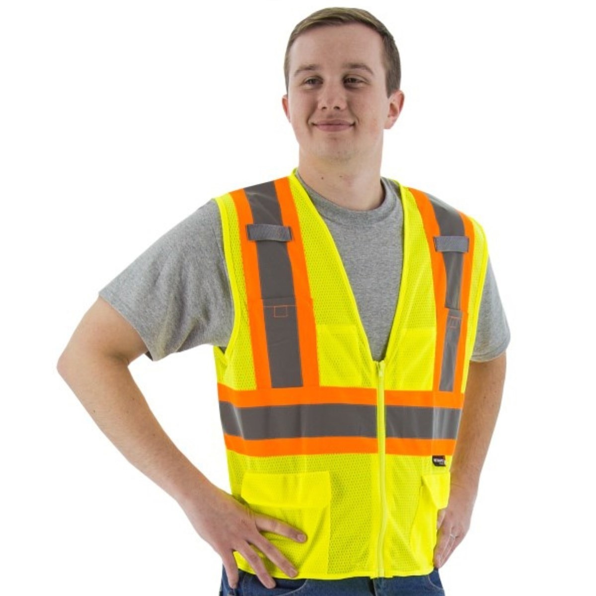 ANSI CLASS 2 HI VIS REFLECTIVE TRAFFIC ROAD WORK CONSTRUCTION SAFETY VEST SMALL
