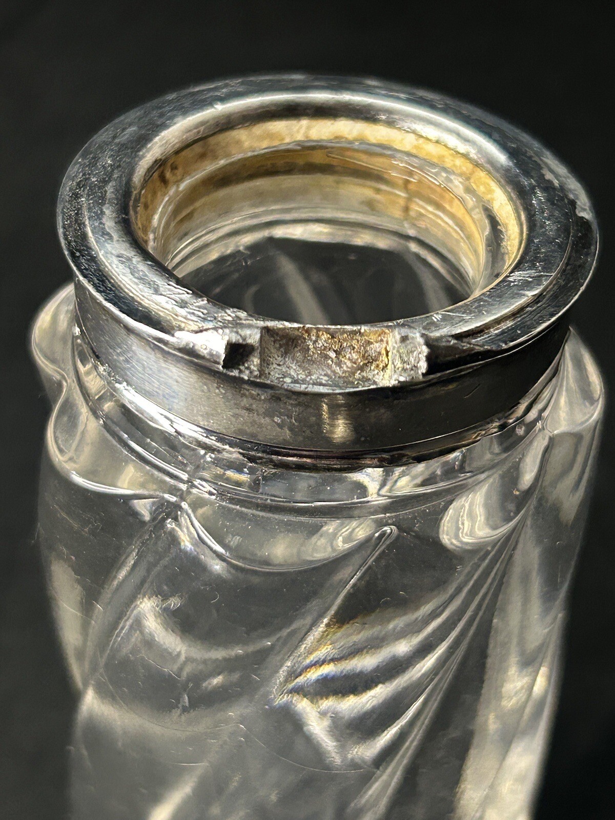 RARE Antique Manganese Glass Cruet Set Meriden Quadruple Plate Caddy c1900 READ