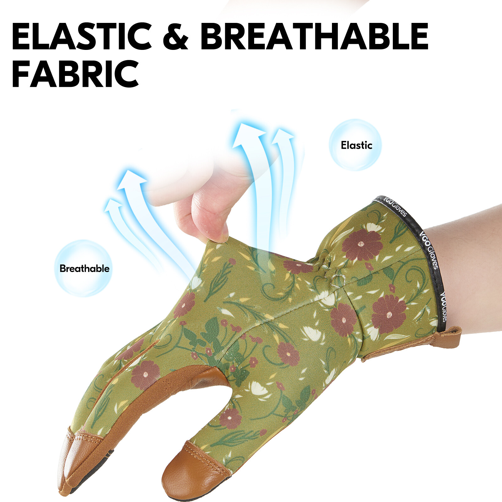 Vgo 1Pair Goat leather Gardening Work Gloves Ladies, Sratch protection (GA7476)