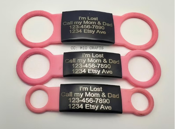 Personalized Slide-On Collar Pet ID Tag, Dog Cat Tag with Name + Contact Info