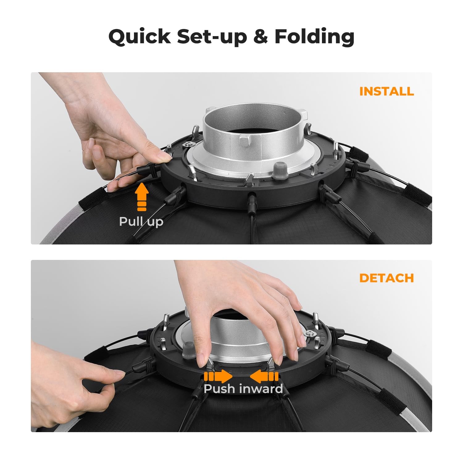 35''/90cm Octagonal Softbox, Quick Release Bowens Mount Softbox with Honeycom...