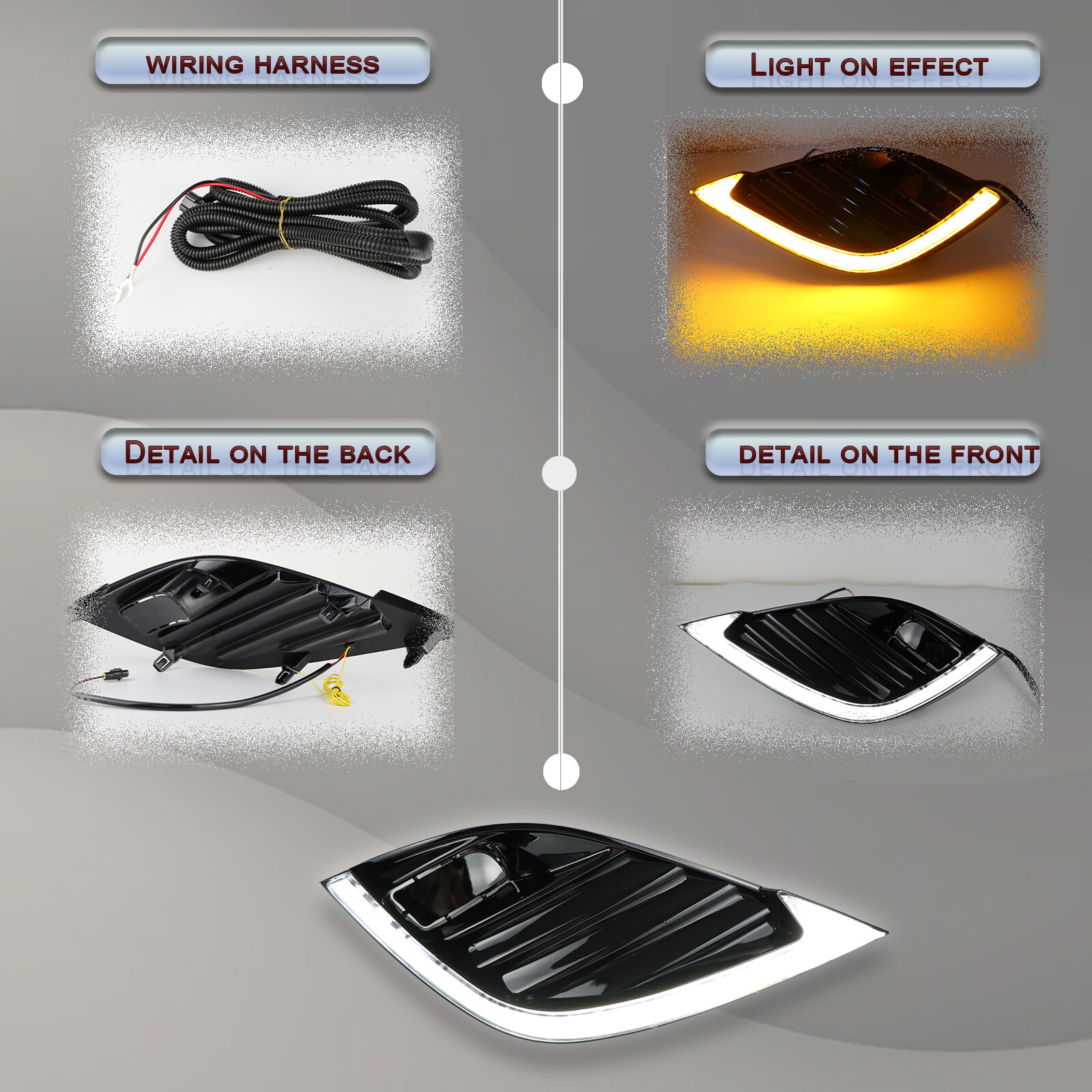 LED Front Fog Bezel Lamp Daytime Running Light w/Turn For Toyota Camry XSE 18-20