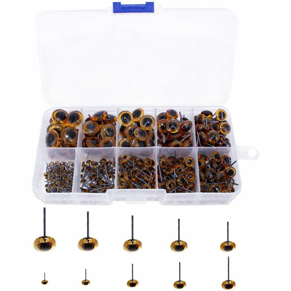 100Pack Amber Glass Eyes Kits For Needle Felting Bears Dolls Decoys Sewing NEW