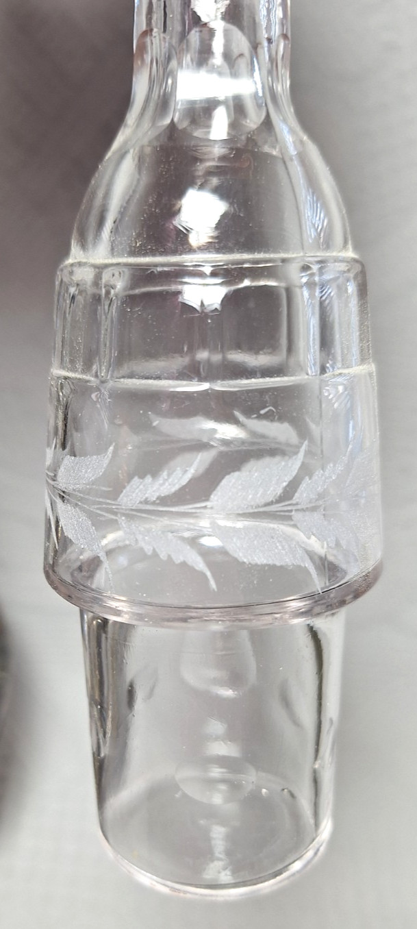 Antique Cruet Set Silver Plate Victorian 5 Etched Bottles Eastlake Design GS