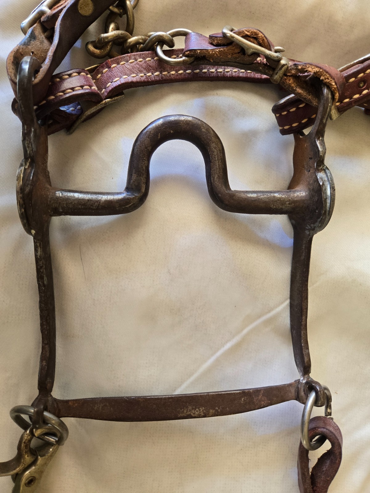 RARE Antique Handmade Working Horse Bit SILVER INLAYS/SILVER COINS