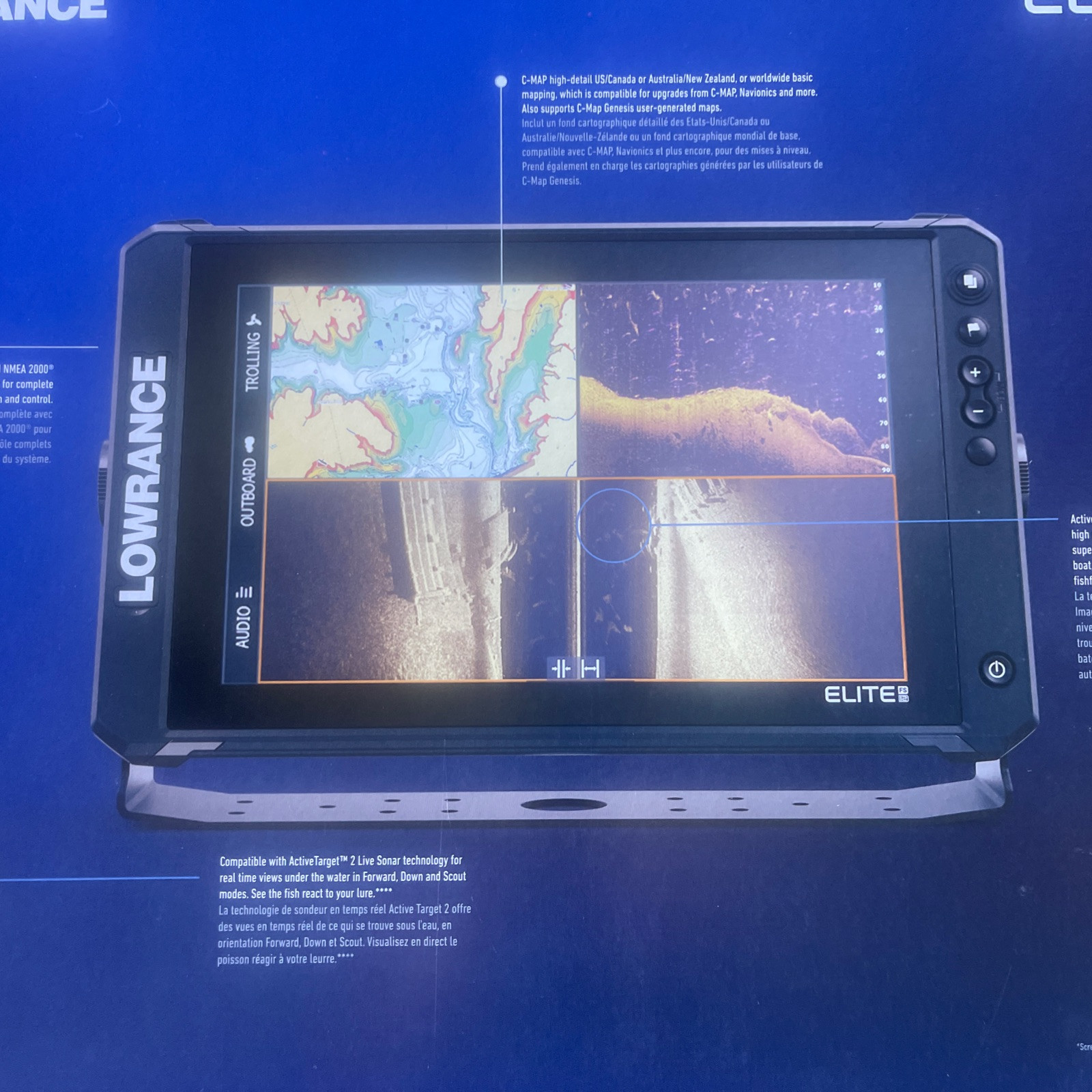 Lowrance Elite FS 12 Fishfinder Chartplotter w/ CMAP Discover Maps NO Transducer