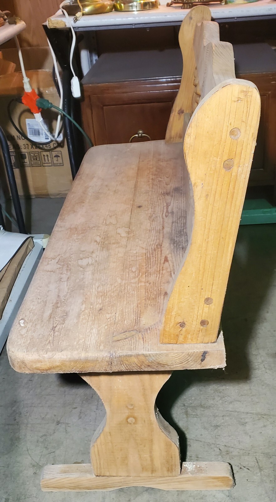 Antique Oak Heavy Duty Sturdy 2 Person Bench 42"x14"x32" Ready to Paint / Stain