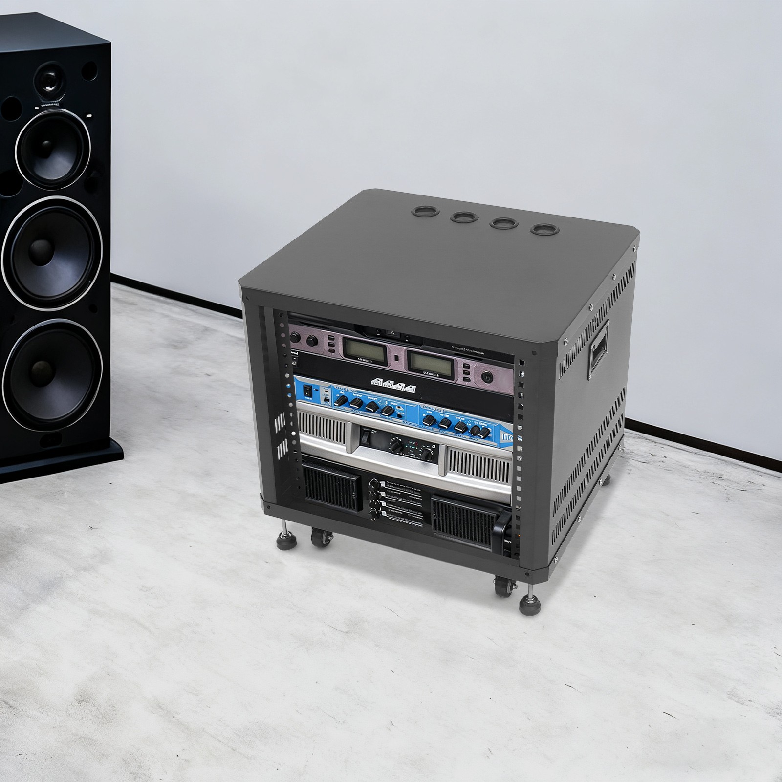 9U Rolling Server Rack Locking Network Cabinet Box Data Enclosure