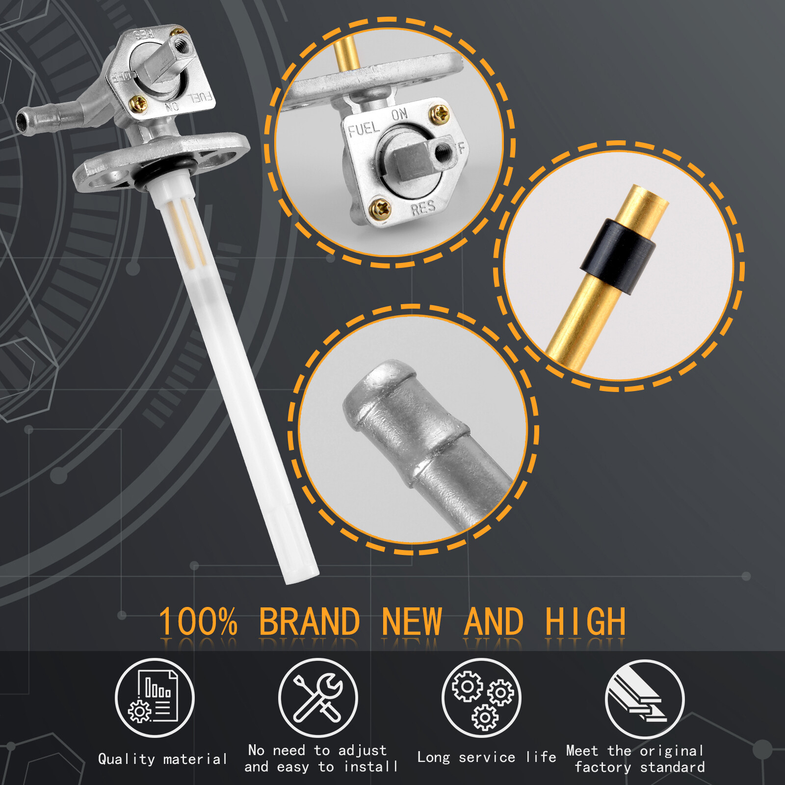 Fuel Valve Petcock & Lever Screw For Honda Recon 250 TRX250 1997-2014