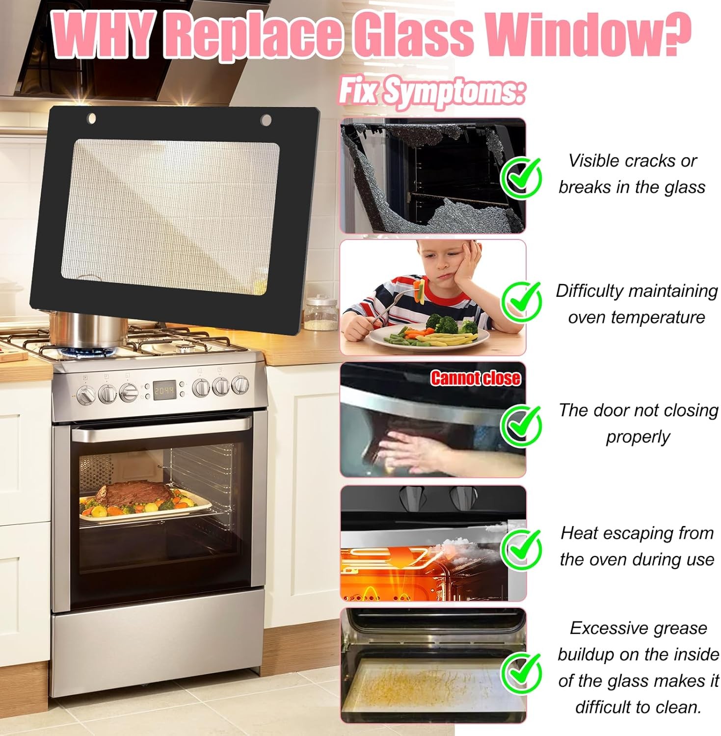 New WPW10535776 Range Oven Outer Door Glass For Whirlpool Amana WPW10535776