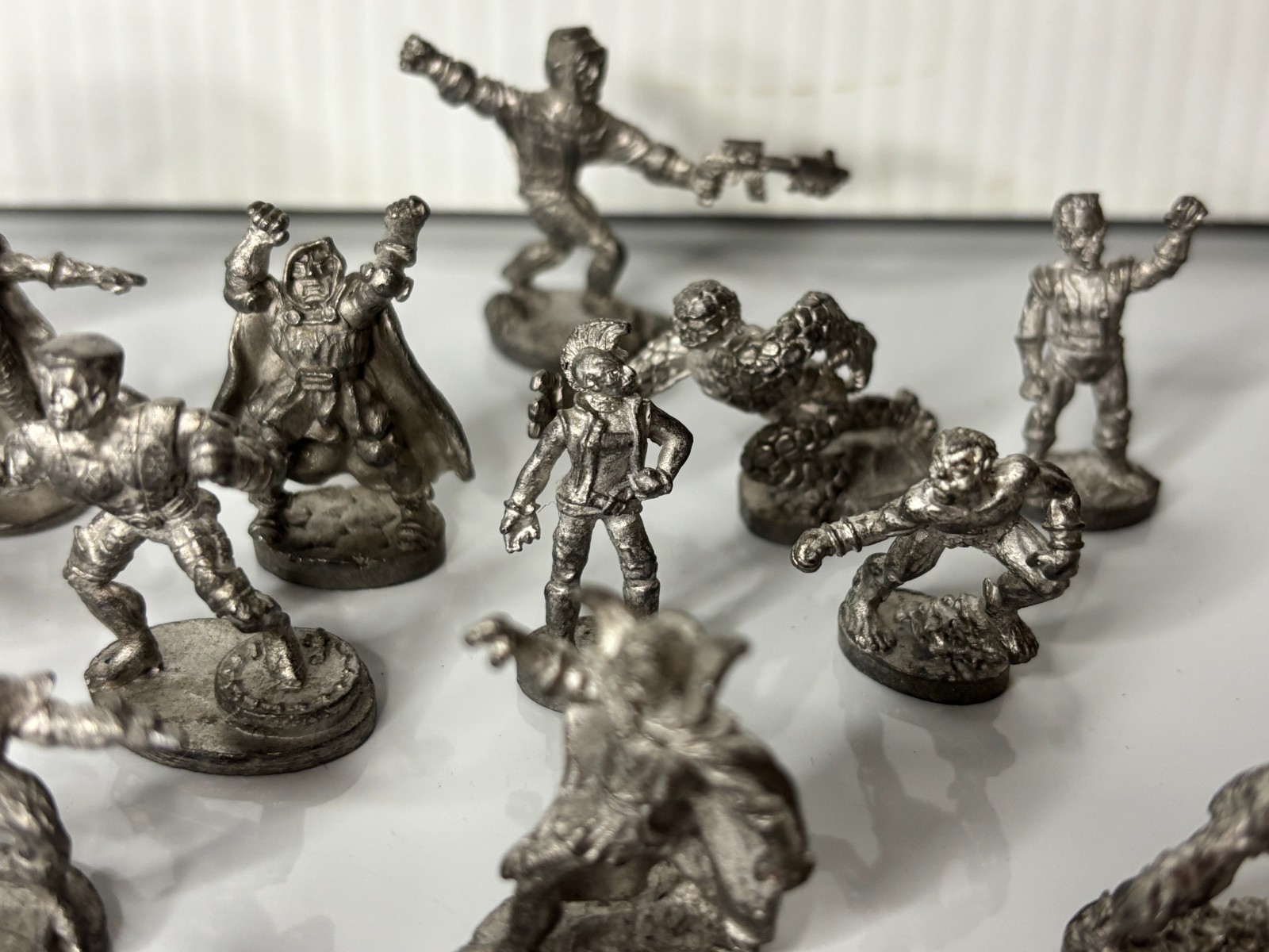 Vintage 80s Lot 27 Pc Pewter Mini MCG 1984 D&D Marvel Comic Superhero Figurines