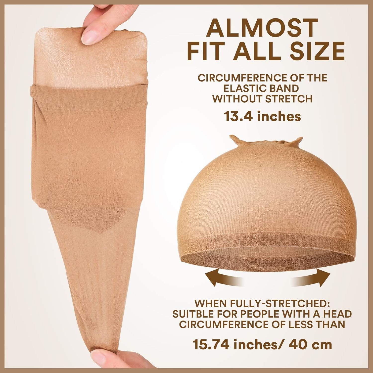 Wig Caps 20pcs Brown Wig Caps Stocking Caps for Wigs Beige Wig Cap