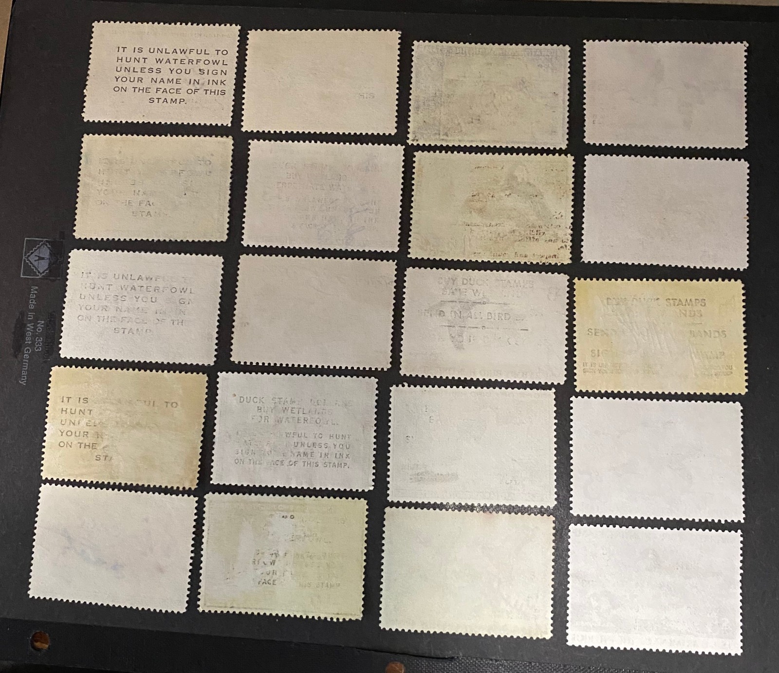 US STAMPS LOT OF 20 DIFFERENT FEDERAL DUCK STAMPS RW 20 UP TO RW 43 USED