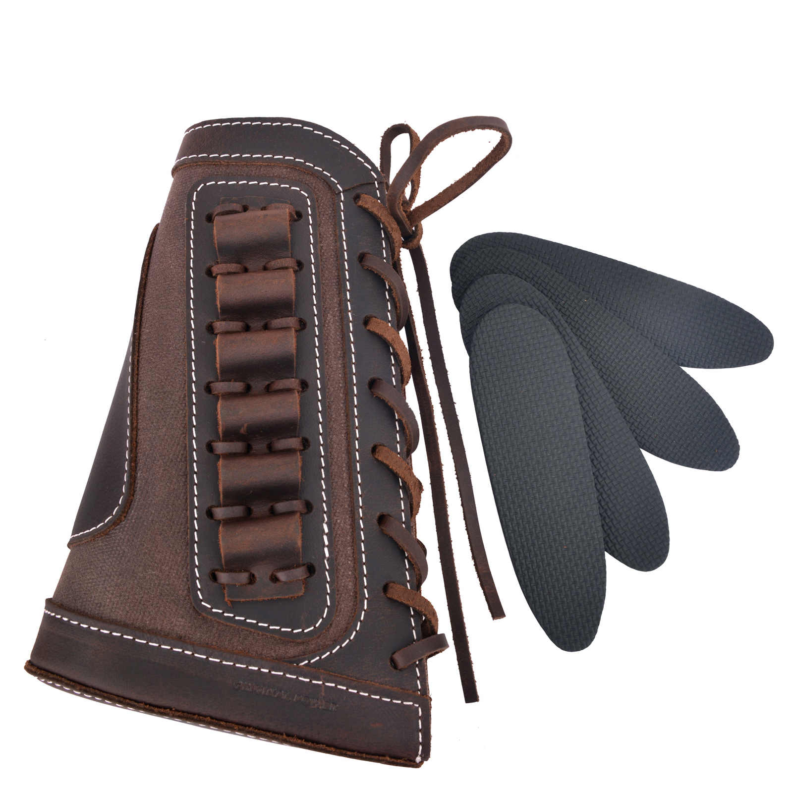 Leather &Canvas Rifle Buttstock Shotgun Stock Cover With Shell Cartridge Holder