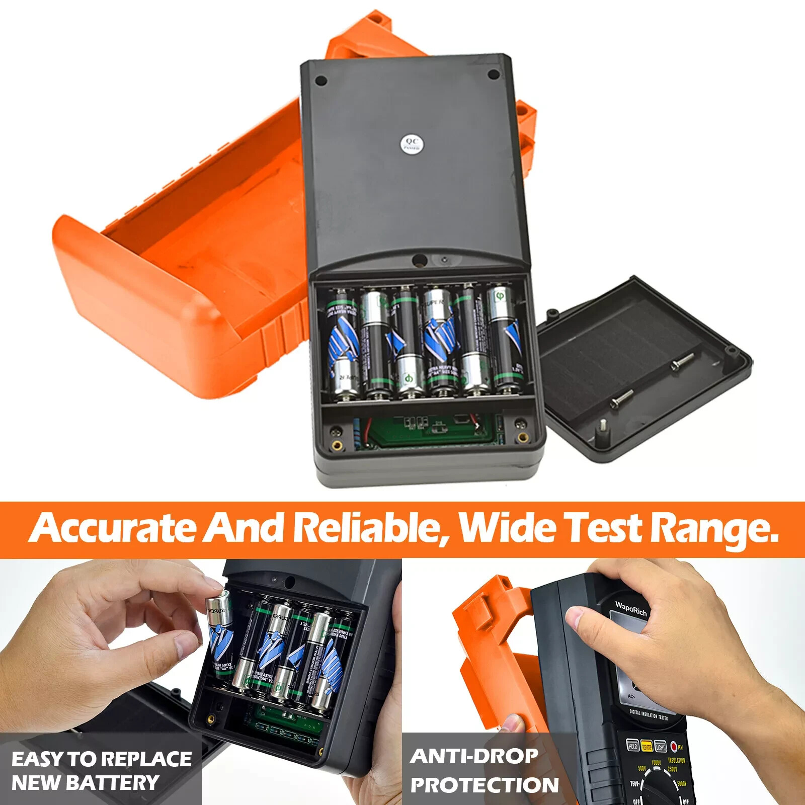 BT-6688B 500V/1000V/2500V/5000V Digital Insulation Resistance Tester Megohmmeter