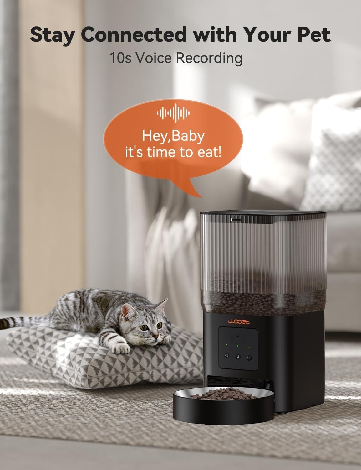 WOPET 4L Automatic Cat and Dog Feeder WiFi Automatic-Black MSRP $49.99 NWB