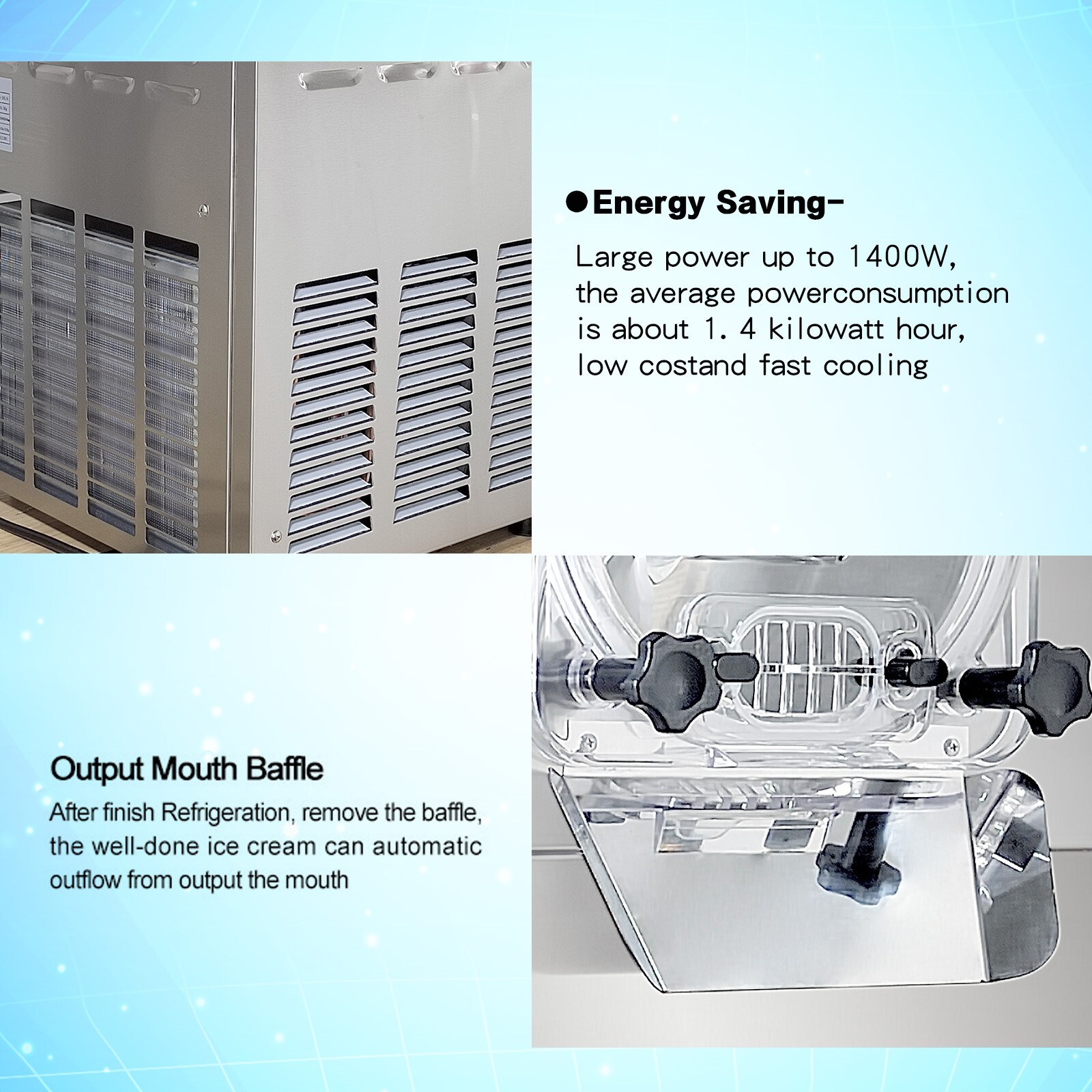 Kolice Commercial Tabletop Gelato Hard ice Cream Machine 4 gal/hour