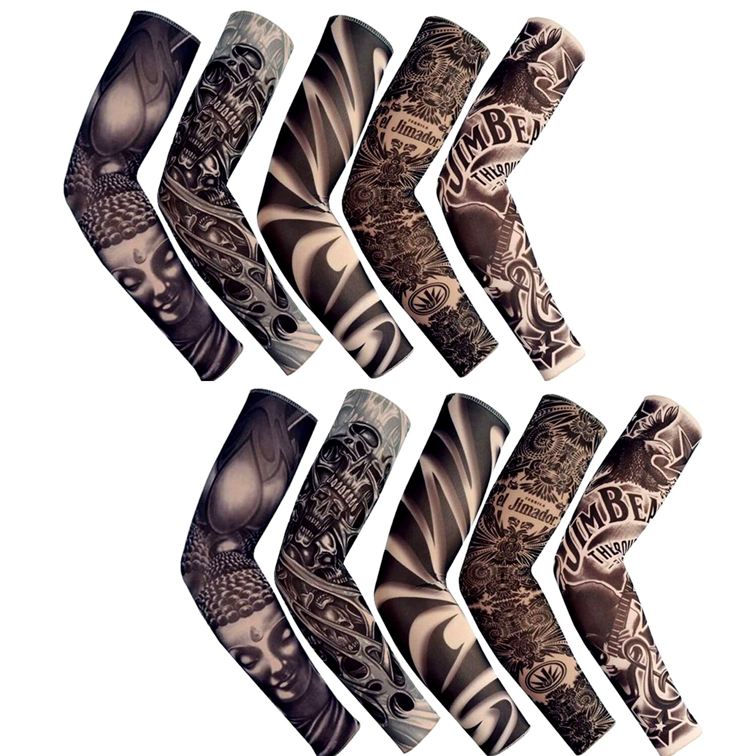 10 PCS Tattoo Cooling Arm Sleeves Cover Basketball Golf Sport UV Sun Protection
