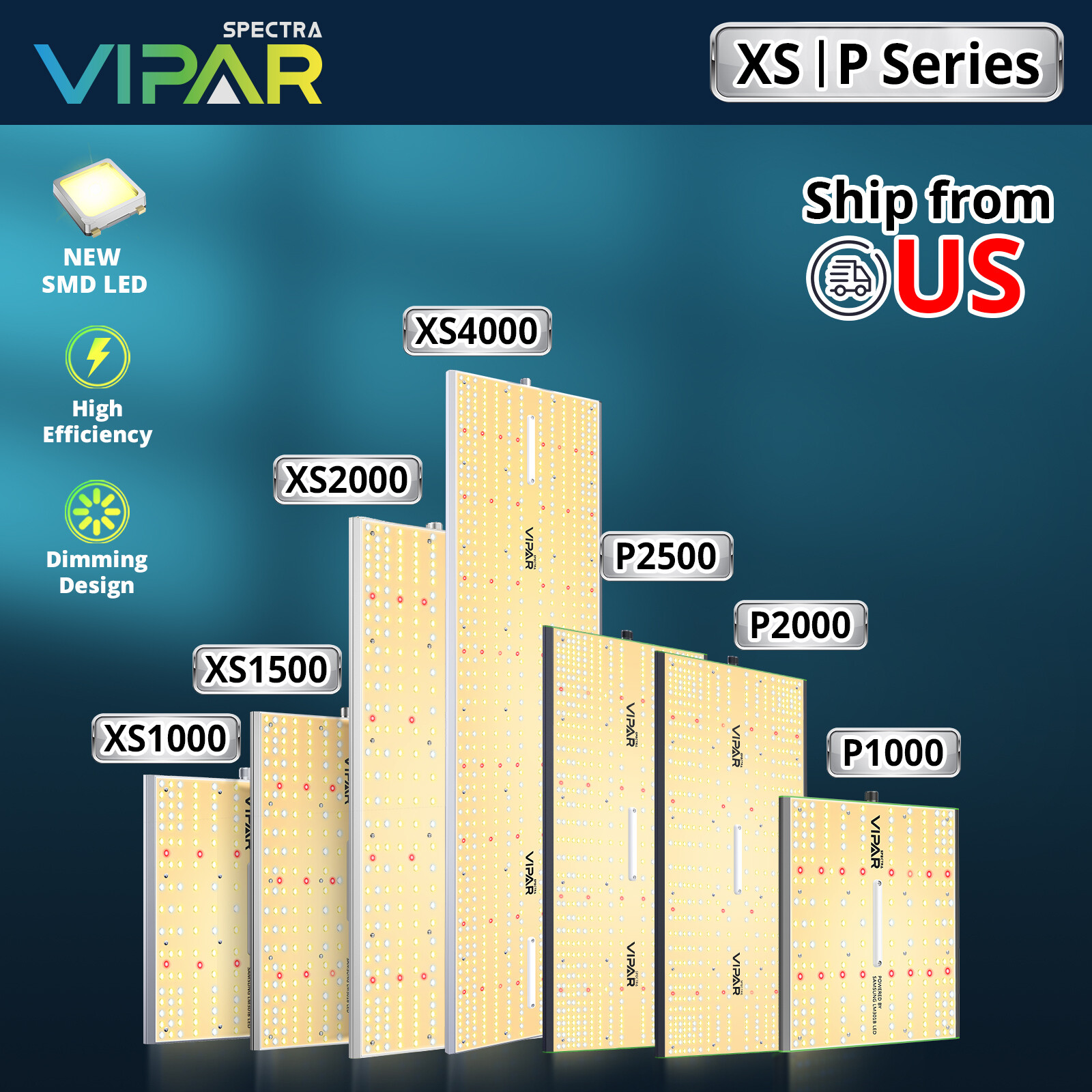 VIPARSPECTRA P1000 P2000 XS2000 LED Grow Light Full Spectrum Indoor Veg Bloom IR