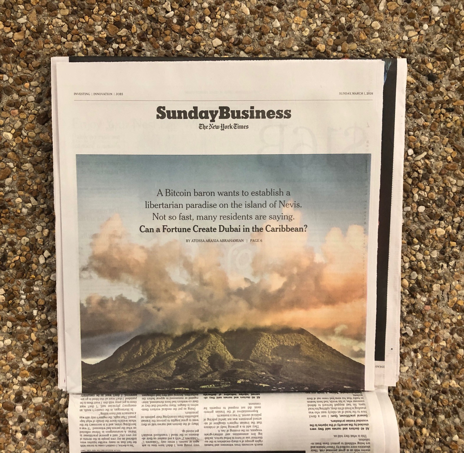 NEW YORK TIMES - SUNDAY MARCH 1, 2026 (US ATTACKS IRAN! LEADER KHAMENEI DEAD)