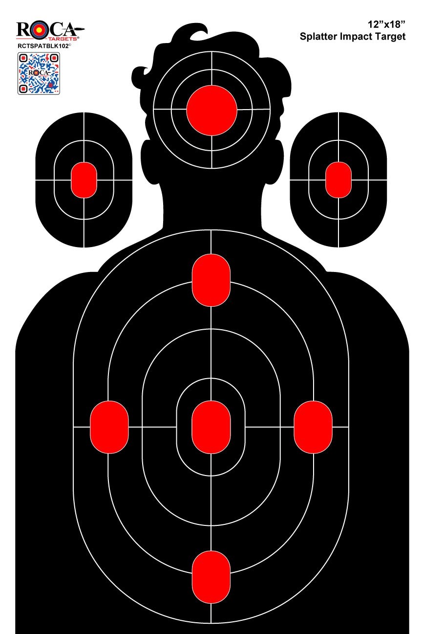 Splatter Target, Reactive Silhouette Impact Target, M 12x18" 10 Pk