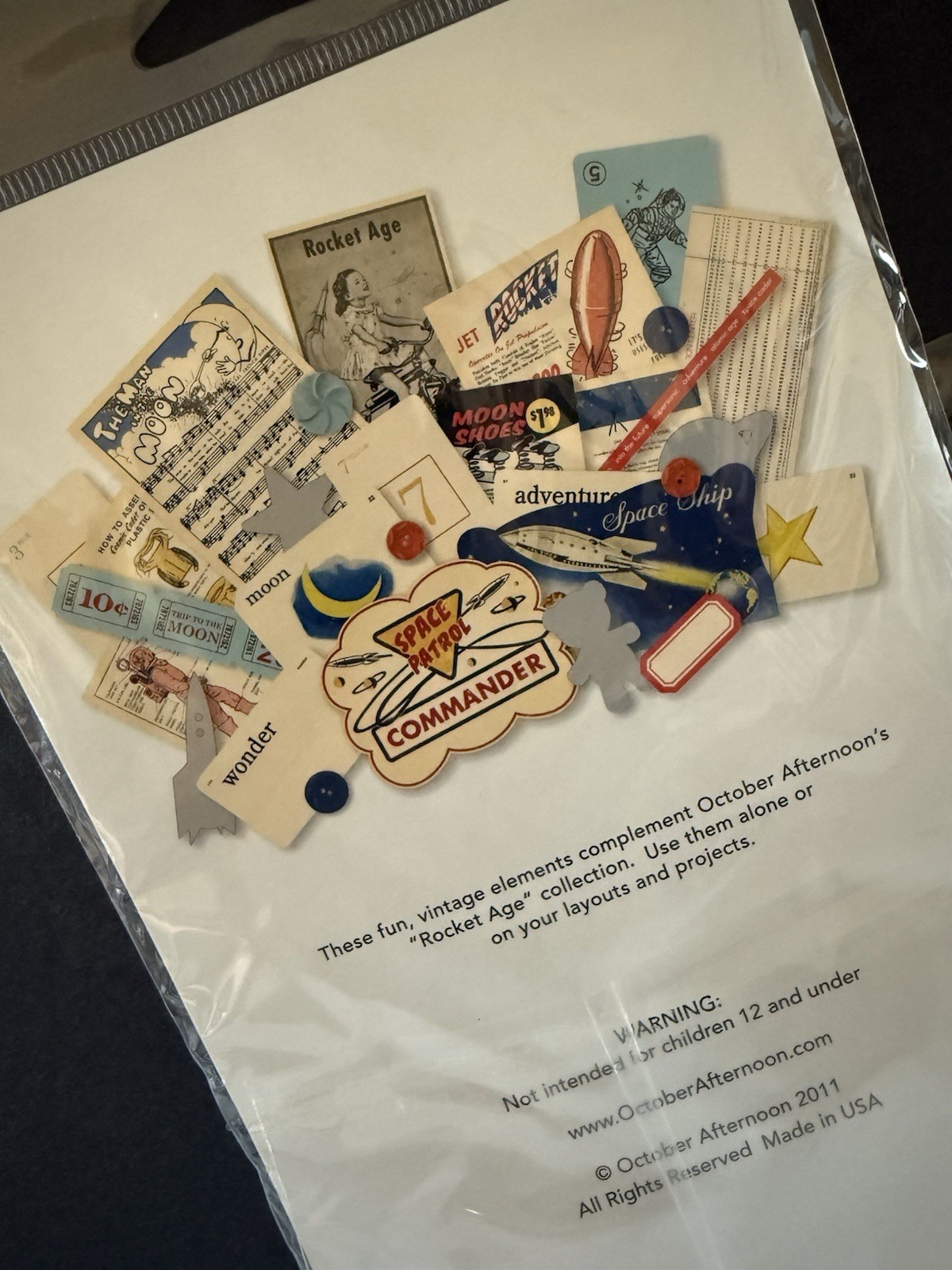 RARE October Afternoon 2011 ROCKET AGE Miscellany & Buttons Packs Lot