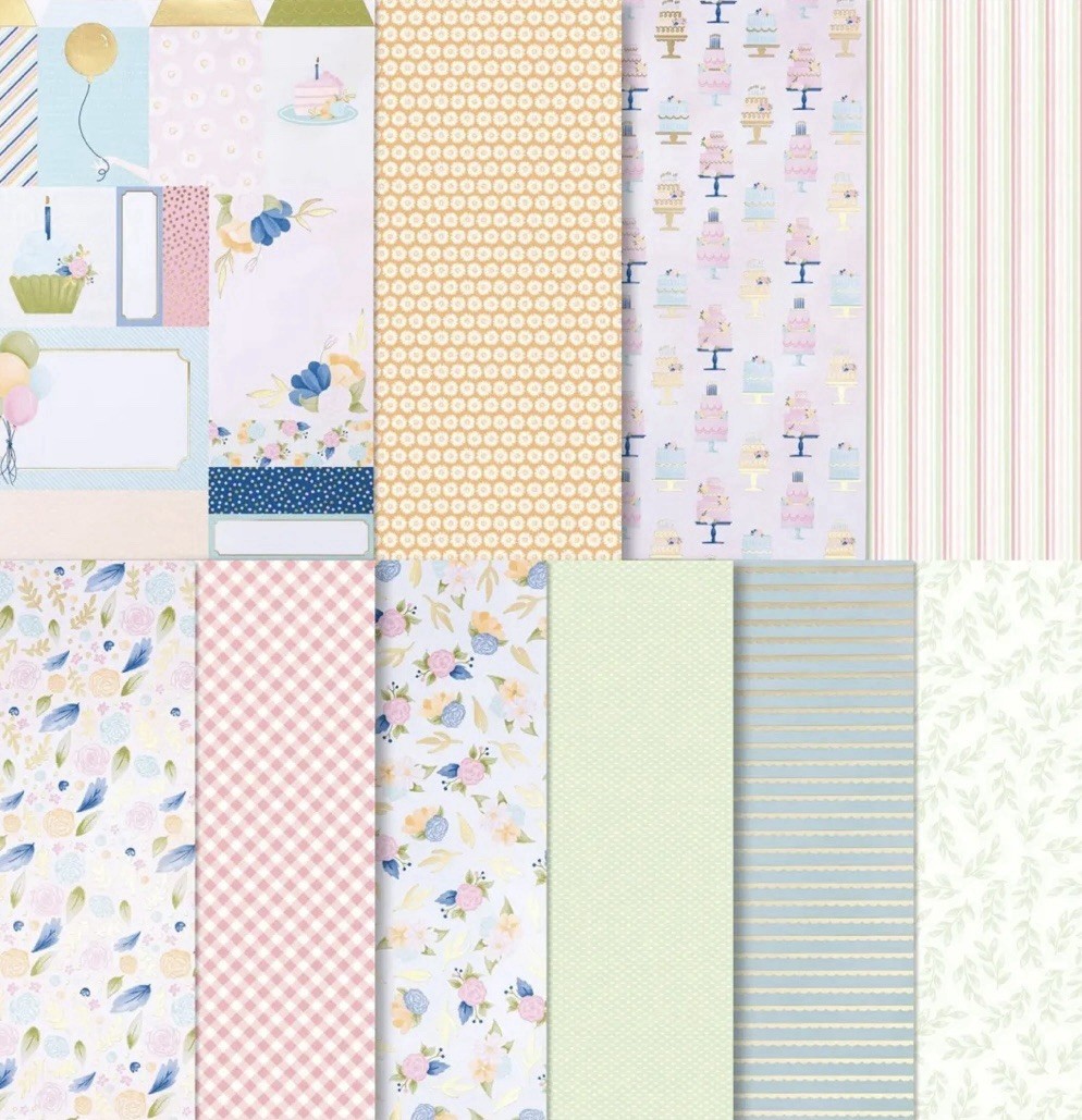 WILDFLOWER BIRTHDAY Spec Designer Series Paper DSP Stampin Up 12x12 2602