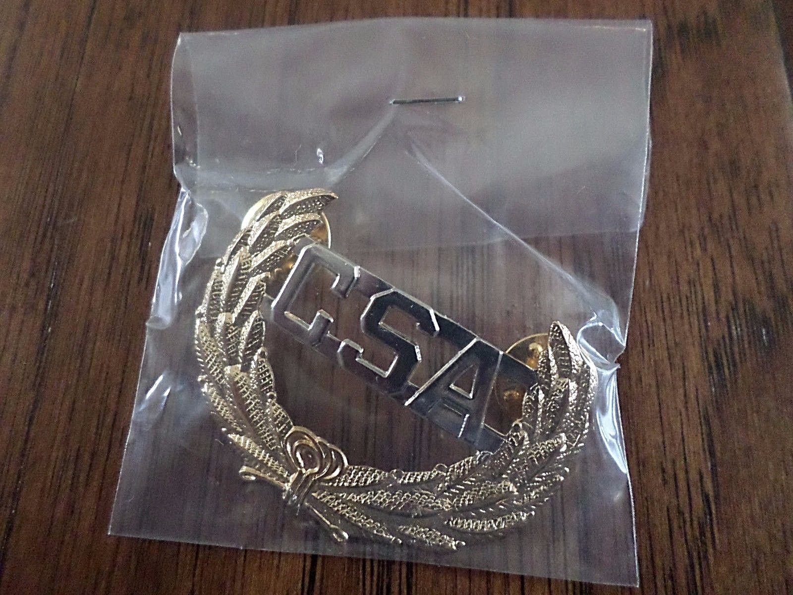 U.S CIVIL WAR C.S.A CAP BADGE REBEL HAT PIN CSA CONFEDERATE STATES OF AMERICA