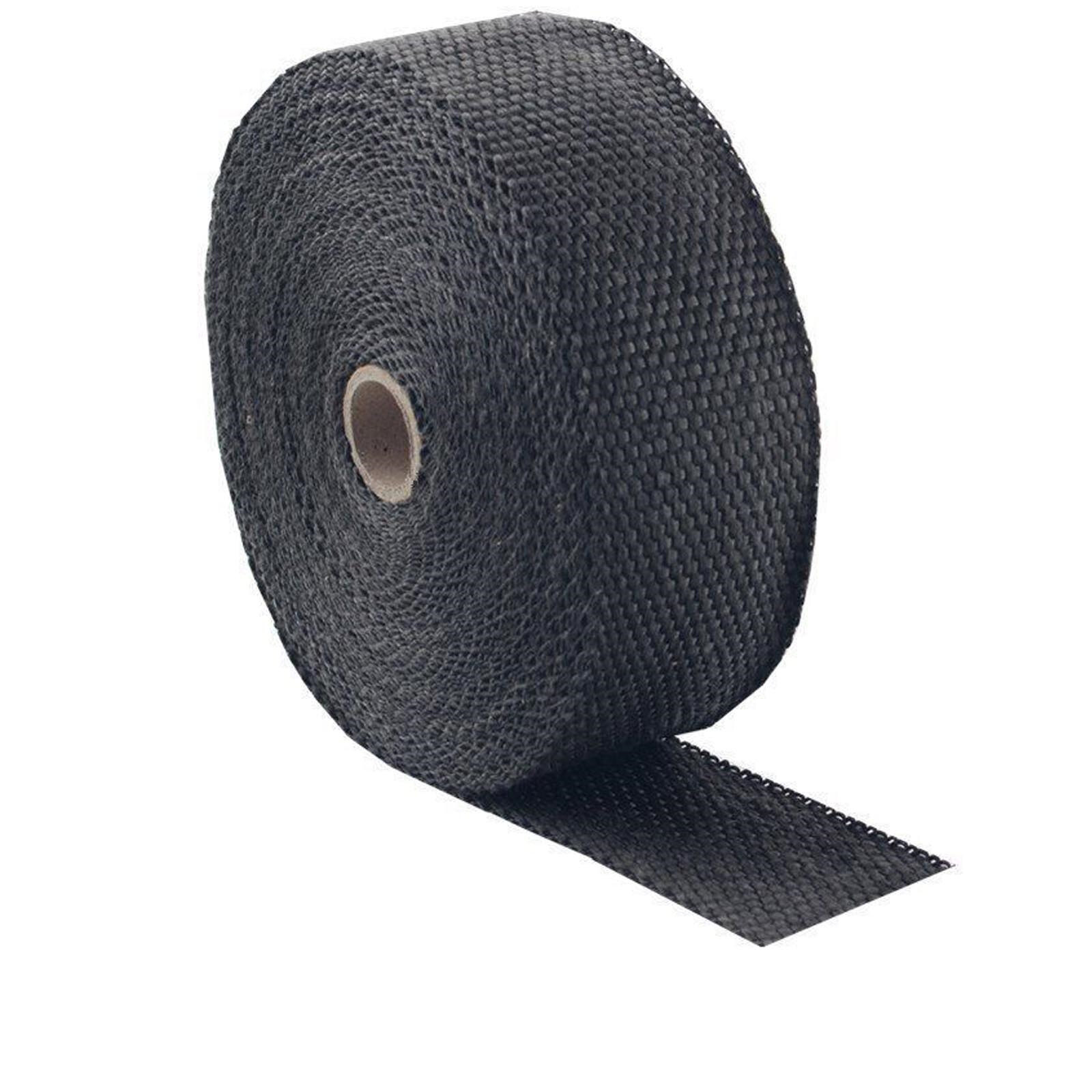 2 Roll x 2" 50Ft Black Fiberglass Exhaust Header Pipe Heat Wrap Tape+20 Ties Kit